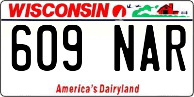 WI license plate 609NAR