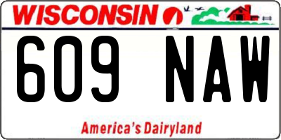 WI license plate 609NAW