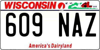 WI license plate 609NAZ