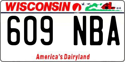 WI license plate 609NBA