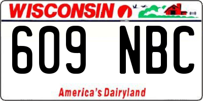 WI license plate 609NBC