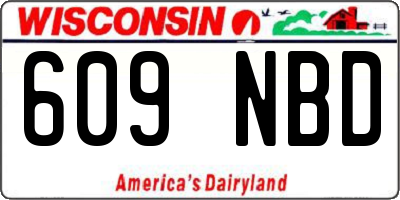 WI license plate 609NBD