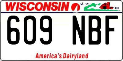 WI license plate 609NBF