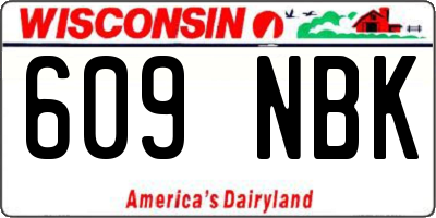 WI license plate 609NBK