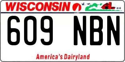 WI license plate 609NBN