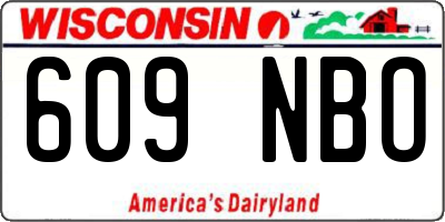 WI license plate 609NBO