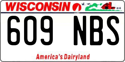 WI license plate 609NBS