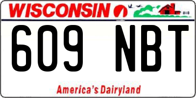 WI license plate 609NBT