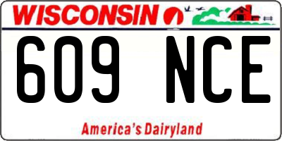 WI license plate 609NCE