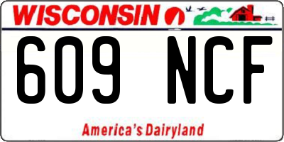 WI license plate 609NCF