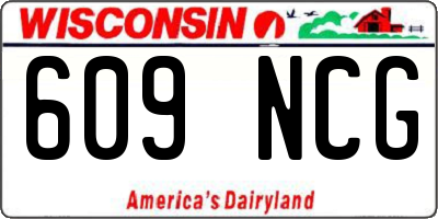 WI license plate 609NCG