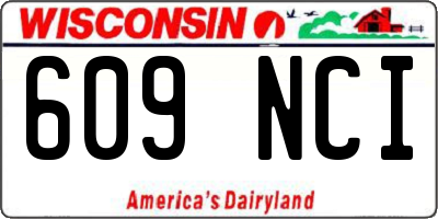 WI license plate 609NCI