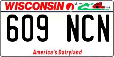 WI license plate 609NCN