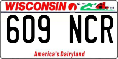 WI license plate 609NCR
