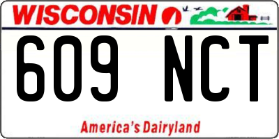WI license plate 609NCT