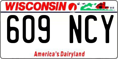 WI license plate 609NCY