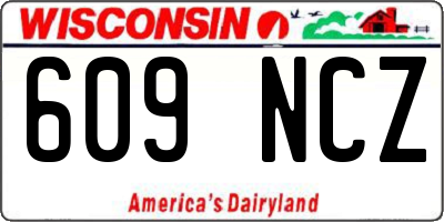 WI license plate 609NCZ