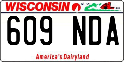 WI license plate 609NDA