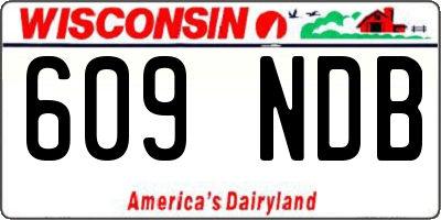 WI license plate 609NDB