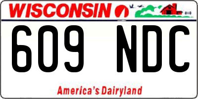 WI license plate 609NDC