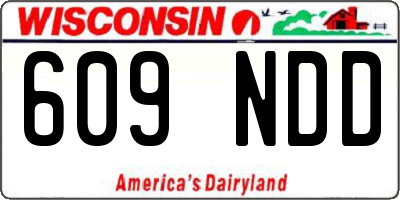 WI license plate 609NDD