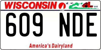 WI license plate 609NDE