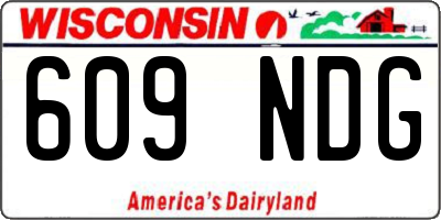 WI license plate 609NDG