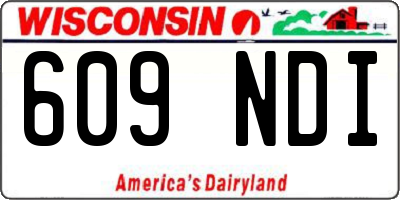 WI license plate 609NDI