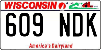 WI license plate 609NDK