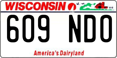 WI license plate 609NDO