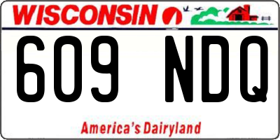 WI license plate 609NDQ