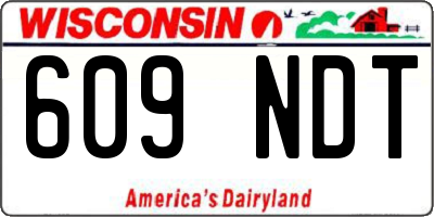 WI license plate 609NDT
