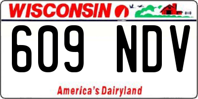 WI license plate 609NDV