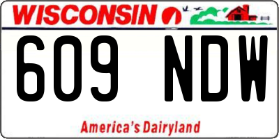 WI license plate 609NDW