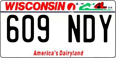 WI license plate 609NDY