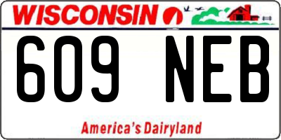 WI license plate 609NEB