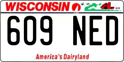 WI license plate 609NED