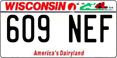 WI license plate 609NEF