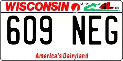 WI license plate 609NEG