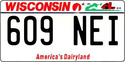WI license plate 609NEI