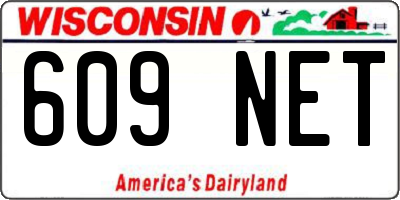 WI license plate 609NET