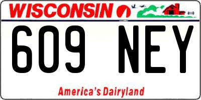 WI license plate 609NEY