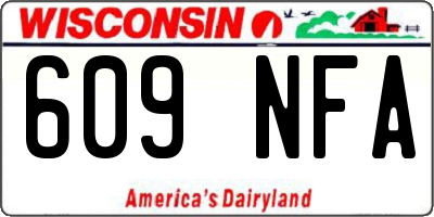 WI license plate 609NFA