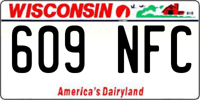 WI license plate 609NFC