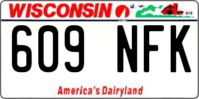 WI license plate 609NFK