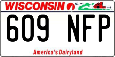 WI license plate 609NFP
