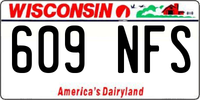 WI license plate 609NFS