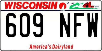 WI license plate 609NFW