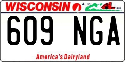 WI license plate 609NGA