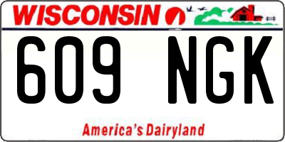 WI license plate 609NGK